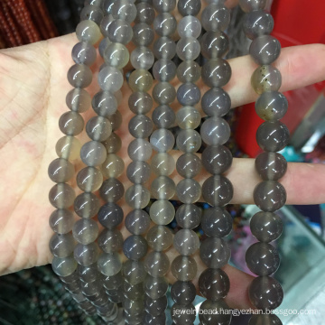 Natural Grey Agate Natural Gemstone Beads Round Loose Stone Beads for Jewelry Making 6mm 63pcs